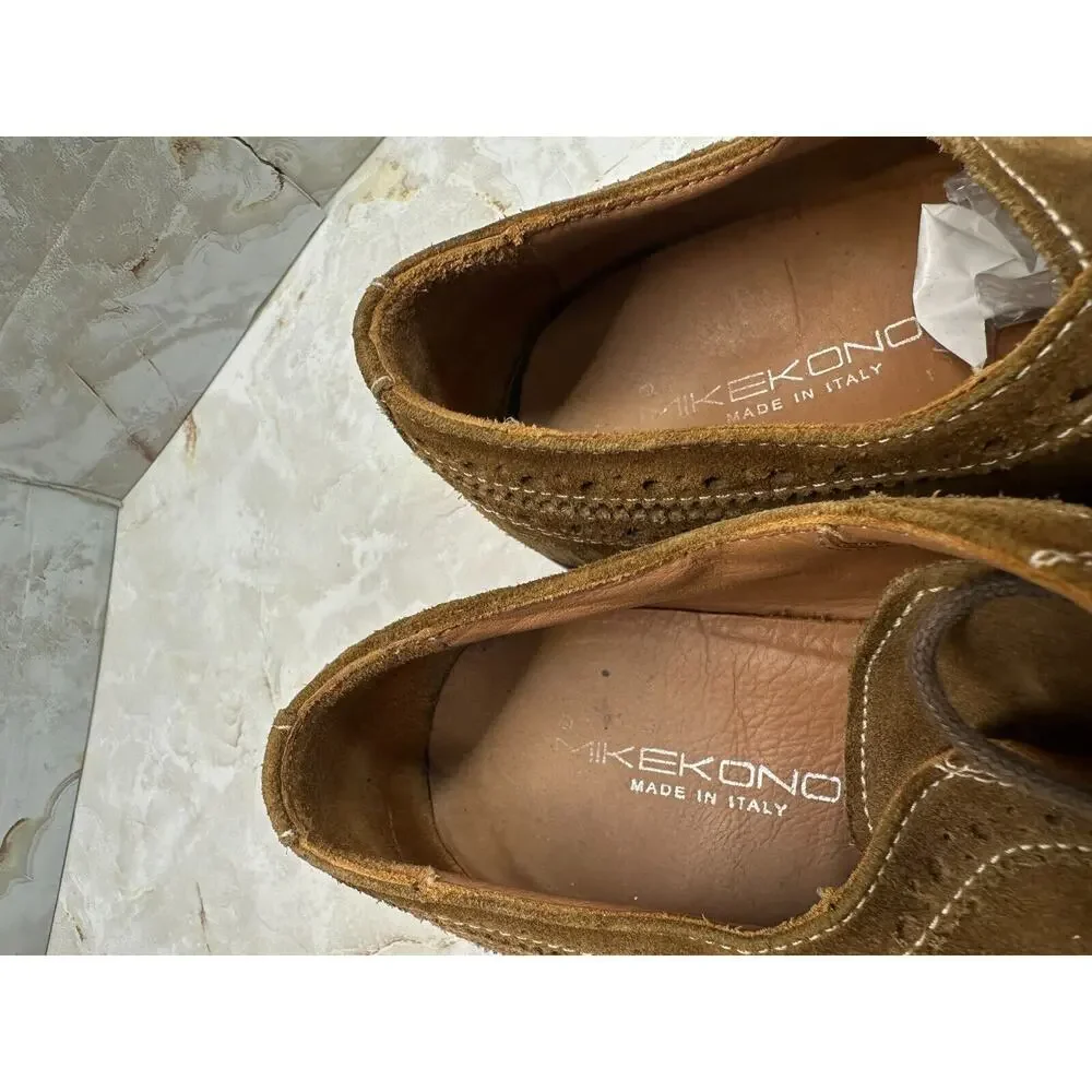 Mike‎ konos Derby Shoes Men's 8.5 Suede Leather Oxford Italy